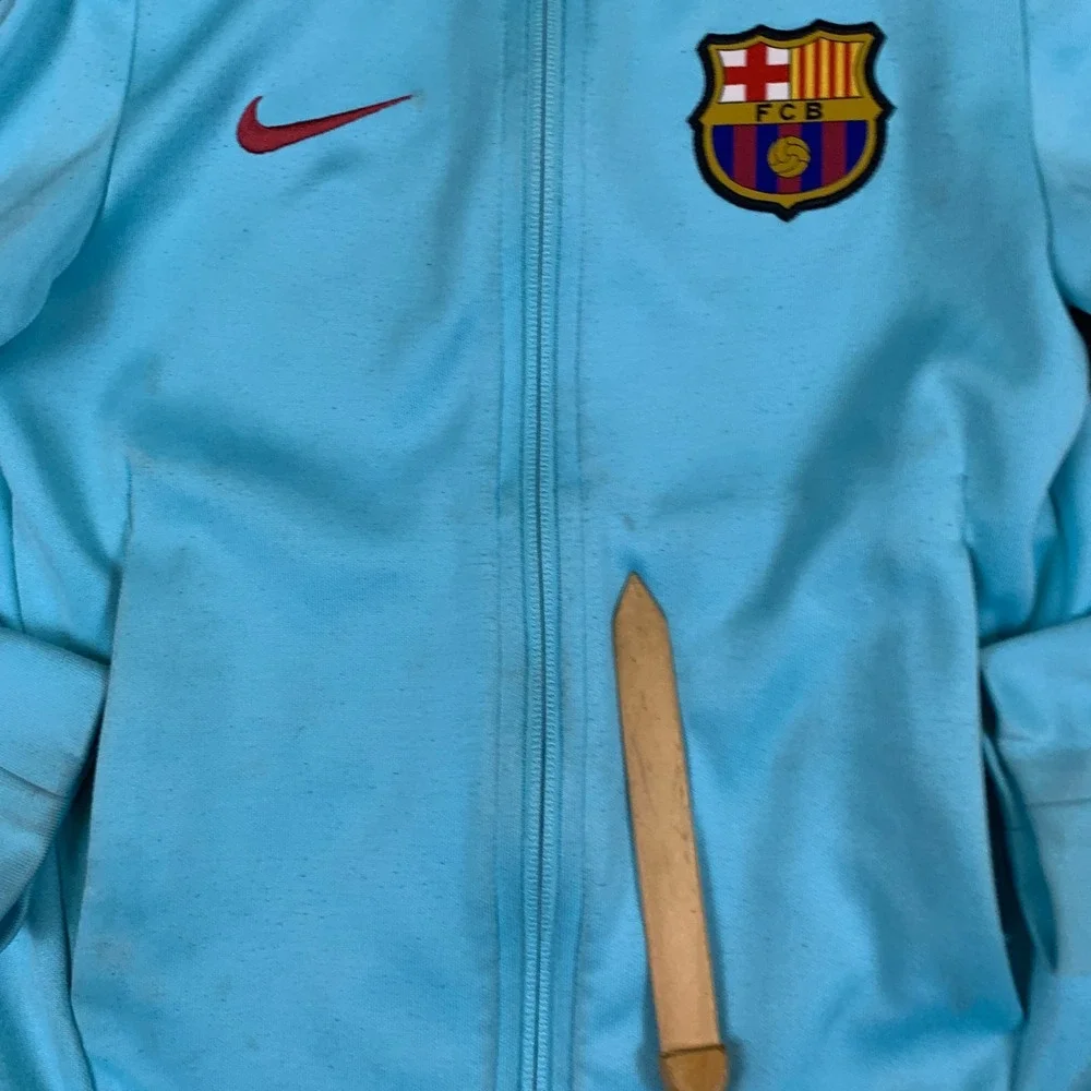 Nike FC Barcelona Kids Track Jacket Light Blue Soccer Full Zip FCB Small 8-10Y